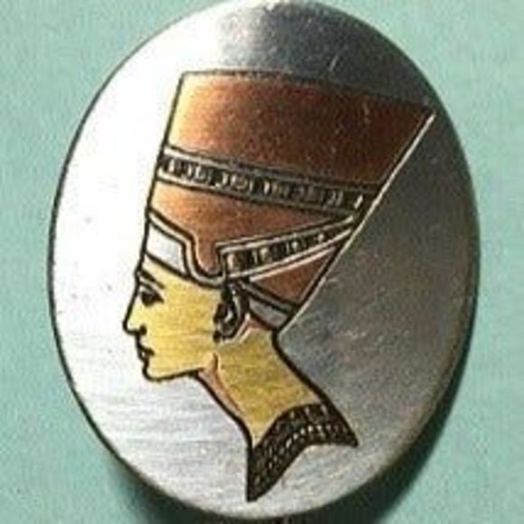 Egyptian Queen Nefertiti ,Vintage Reed & Barton Damascene Stick Pin - Picture 1 of 3